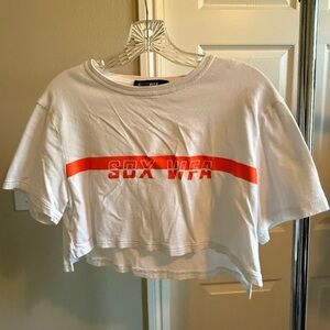 White Fox Boutique collab with Sarah’s Day crop top